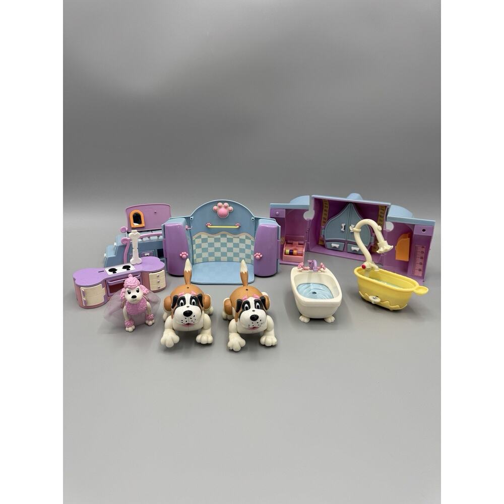2004 Mattel Doggie Daycare Lot W/ Lula Poodle & Honey Dogs & Accessories READ